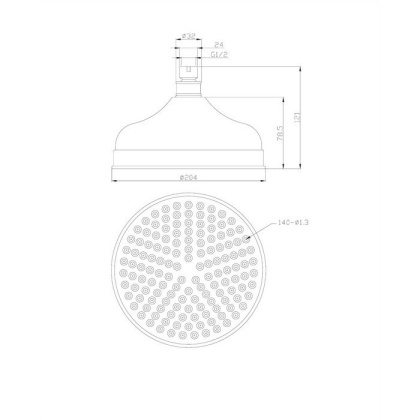 Верхний душ OMNIRES D=20,5 см WG620CR (хром) Верхний душ OMNIRES D=20,5 см WG620CR (хром)
