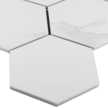 Керамическая мозаика, Hexagon big Carrara Matt 95x110, Geometry Керамическая мозаика, Hexagon big Carrara Matt 95x110, Geometry