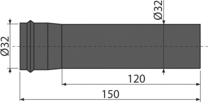 Удлинитель DN32, черный-мат