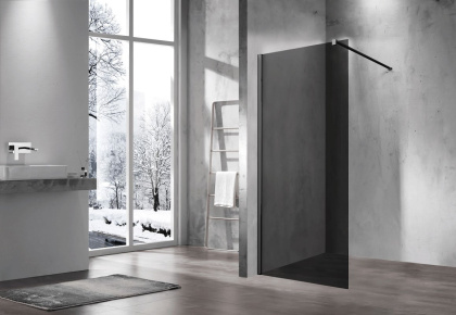 Душевая перегородка Walk-In VSW-1H120CGB,1200*2000, черный матовый, стекло тонированное