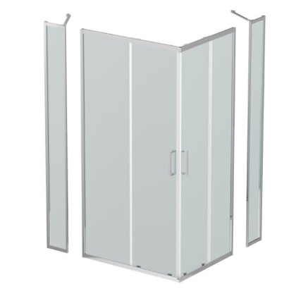 LUCE-AH-22-150/120-C-Cr Душевой уголок, Условный размер, мм:1500x1200x1950 Габариты с диапазоном регулировок, мм:(1485-1500)x(1185-1200)x1950 