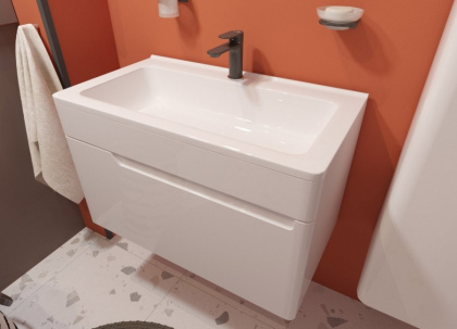 Тумба подвесная под умывальник Kare Luxe 800х450 1 ящик (ШхГхВ) 798х446х477 Тумба подвесная под умывальник Kare Luxe 800х450 1 ящик (ШхГхВ) 798х446х477