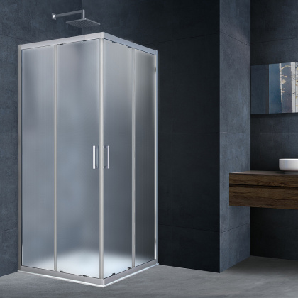 Душевой уголок Rapid VSS-3R80_90MT, (800-900)x(800-900), хром, стекло текстурное