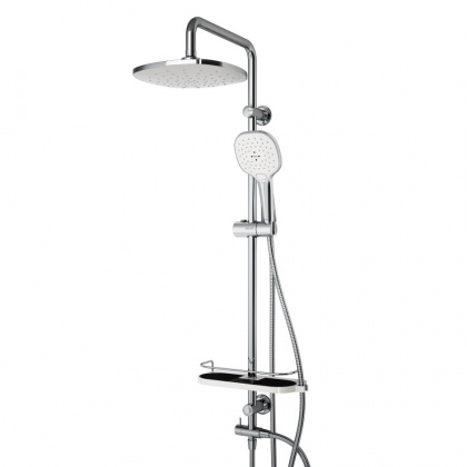 D0740000 Prime душевая система с тропическим душем, ручной душ 5 функций,  шланг 175 мм D0740000 Prime душевая система с тропическим душем, ручной душ 5 функций,  шланг 175 мм