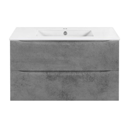 База под керамическую раковину Mia Slim 900 подвесная, 2 выкатных ящика soft close, Beton