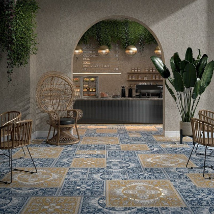 Декор HGD\B510\SG9174 Алмаш желтый/оранжевый/белый (30см*30см*8мм) (7шт/0,63м2) матовый, шт