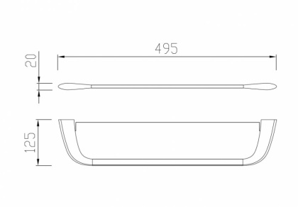 Полка стеклянная ABBER Nord AA1555B черная матовая
