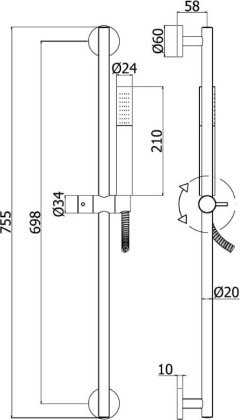 Душевой гарнитур Paffoni Life ZSAL135CRAG Душевой гарнитур Paffoni Life ZSAL135CRAG