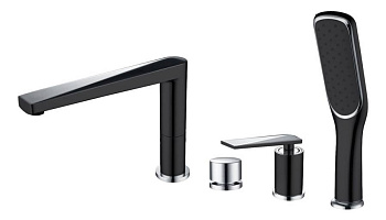 Смеситель врезной на борт ванны VENTURO черный + хром Смеситель врезной на борт ванны VENTURO черный + хром