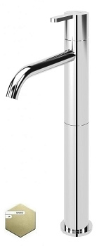 LEAF-LC2-L-SR Смеситель для накладной раковины однорычажный, с донным клапаном, исполнение Sunrise