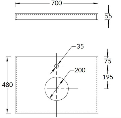 Столешница из керамогранита Роверелла 70x48, темно-серая, CN70.DL501320R Столешница из керамогранита Роверелла 70x48, темно-серая, CN70.DL501320R