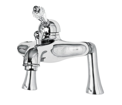 VINTAGE-PBVM-01-Sw-N Смеситель на борт ванны с ручным душем Исполнение: Хром, Ручки: Swarovski Nero  VINTAGE-PBVM-01-Sw-N Смеситель на борт ванны с ручным душем Исполнение: Хром, Ручки: Swarovski Nero