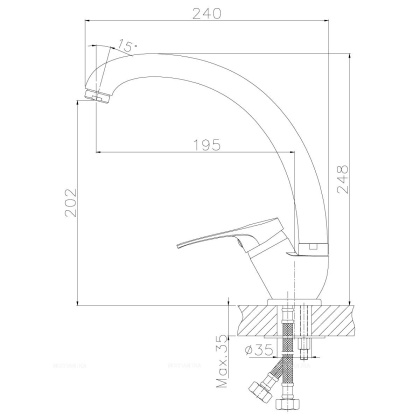 Смеситель Rossinka B35-25 для кухни Смеситель Rossinka B35-25 для кухни