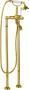 MARGOT-VDP-02-Bi Напольный смеситель для ванны с ручным душем Исполнение: Бронза, Ручки: Белая 