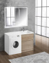 Тумба с раковиной напольная BelBagno KRAFT-LVD-58/120-L Bianco Opaco, раковина белая