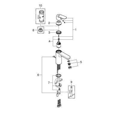 Смеситель для раковины Grohe Eurosmart Cosmopolitan 23326000 хром Смеситель для раковины Grohe Eurosmart Cosmopolitan 23326000 хром