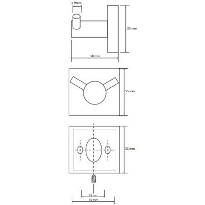 Двойной крючок Bemeta Beta 132106032 Хром