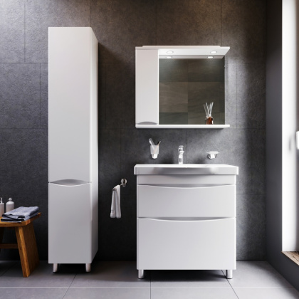 Шкаф-колонна напольный левый Like, 190х35х30 см, белый, M80CSL0356WG