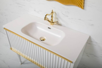 Тумба Canale 100 белая + Золото_Комплект 843-100-WG Boheme Тумба Canale 100 белая + Золото_Комплект 843-100-WG Boheme