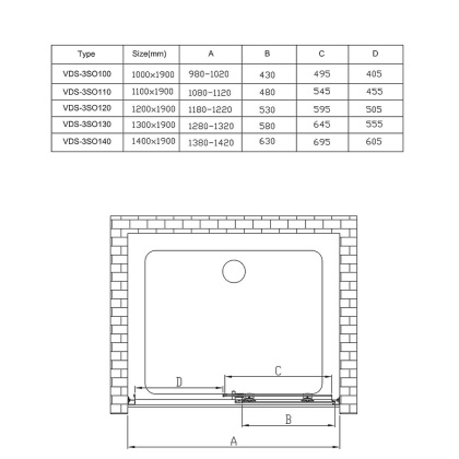 Душевая дверь Soft VDS-3SO120CL, 1200, хром, стекло прозрачное