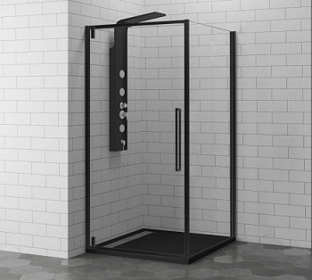 Душевой уголок RGW SV-43B, 06324308-014, 80 х 100 см прямоугольный, стекло прозрачное, черный