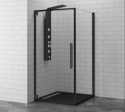 Душевой уголок RGW SV-43B, 06324308-014, 80 х 100 см прямоугольный, стекло прозрачное, черный