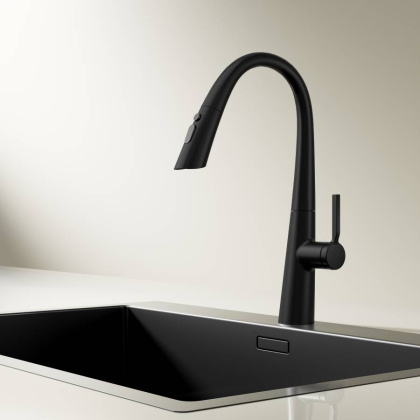 Смеситель для кухни Vincea VKF-176MB, черный