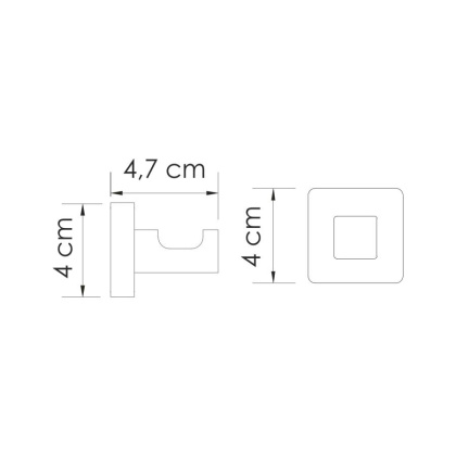 Крючок Rhin, 4х4х4,7 см, хром, K-8723