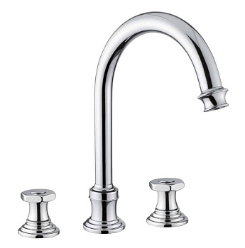 APHRODITE-BLS2-A-02-O Смеситель для раковины на три отверстия, высокий, с донным клапаном Исполнение: Бронза, Ручки: Металл 