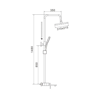 Душевая система Shevanik, латунь S6836H черный