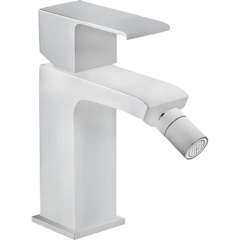 PORTA-BS1-BIO Смеситель на биде однорычажный, с донным клапаном, исполнение белый матовый