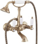 FIRST-VD-02-M Смеситель для ванны с ручным душем Исполнение: Бронза, Ручки: Металл 