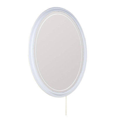 Зеркало Onika Адель 70 белое, с LED подсветкой, овальное Зеркало Onika Адель 70 белое, с LED подсветкой, овальное