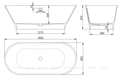 Ванна из искусственного камня MONA 180х80,102921M