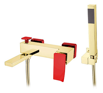 Смеситель для ванны Q GoldRed.2_Комплект Смеситель для ванны Q GoldRed.2_Комплект