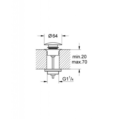 Донный клапан Grohe 65807GN0 холодный рассвет, матовый Донный клапан Grohe 65807GN0 холодный рассвет, матовый