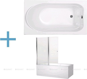 Акриловая ванна Aquanet West 120x70 (+ шторка Aquanet Alfa 4 NF6222-pivot)