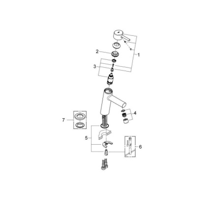 Смеситель для раковины Grohe Concetto 23451001 хром Смеситель для раковины Grohe Concetto 23451001 хром