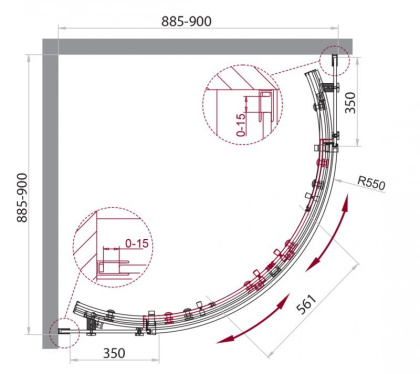Душевой уголок BELBAGNO ACQUA-R-2 Душевой уголок BELBAGNO ACQUA-R-2