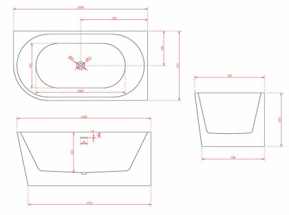 Акриловая ванна Abber 150х78 AB9257-1.5 R