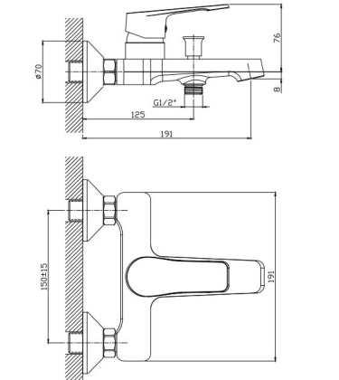 Смеситель для ванны/душа Orange Berti M17-100cr