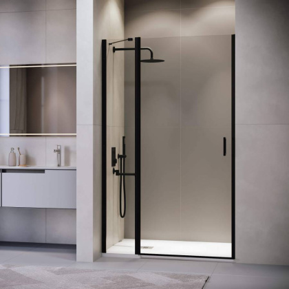 Душевая дверь 110*195 RGW LE-004-B Чёрный/Прозрачное/6 мм
