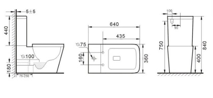 Бачок для унитаза CUBIC Rimless, двойной смыв 3/6 арматура Geberit Бачок для унитаза CUBIC Rimless, двойной смыв 3/6 арматура Geberit