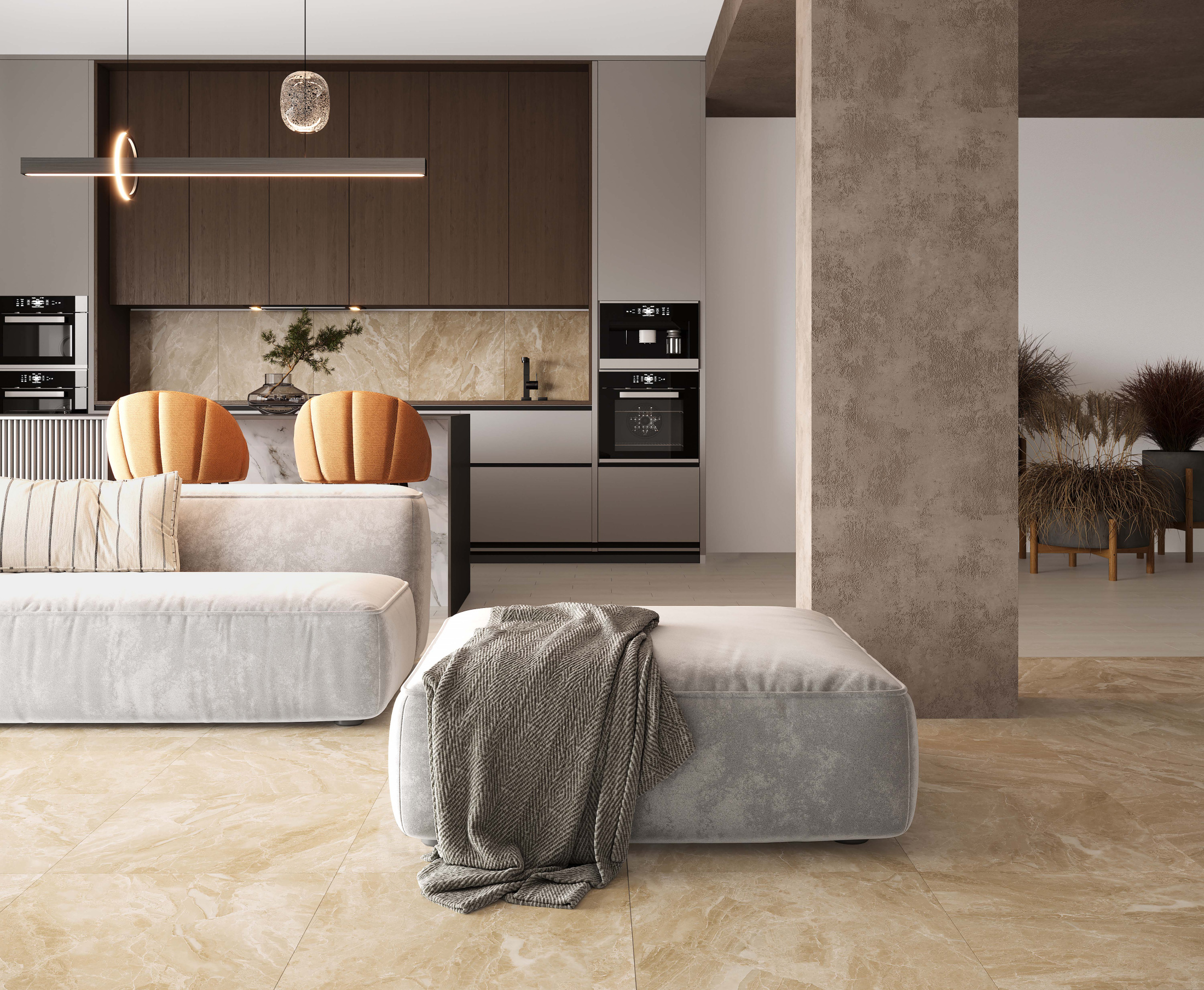 Плитка настенная Gobi бежевый 25х75 (9шт/1,69м2),м2