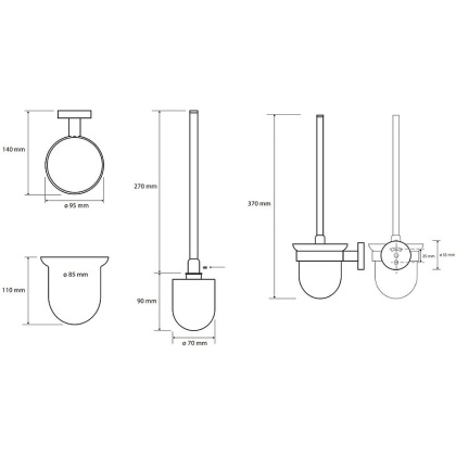 Ершик для унитаза Bemeta Sablo 160113017 Золото матовое, щётка чëрная