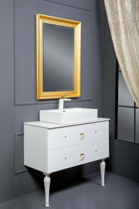 Тумба Piazza 100 белая + Золото_Комплект 841-100-WG Boheme Тумба Piazza 100 белая + Золото_Комплект 841-100-WG Boheme