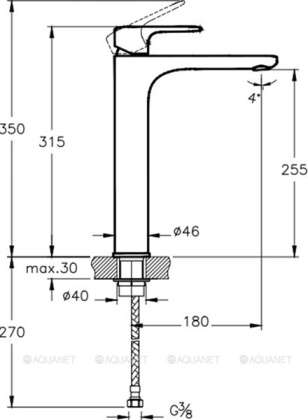 Смеситель Root Round для раковины-чаши, хром