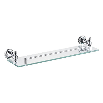 Полка стеклянная 1-ярусная, RG1119 Rose, Хром