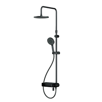 F0785A722  X-Joy, душ.система: Смеситель-полка д/ванны/душа, душ.штанга, верхн. душ 220мм, ручн.душ, чер