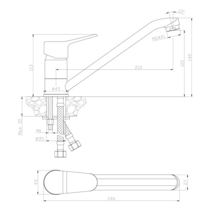 Смеситель д/кухни NEVADA, арт.03400NV Смеситель д/кухни NEVADA, арт.03400NV